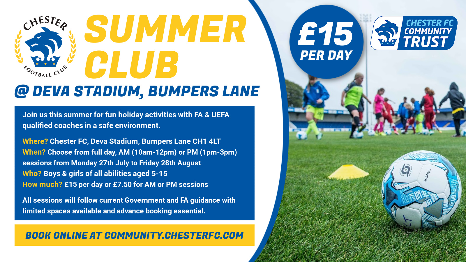 Chester FC Summer Club holiday provision Chester FC Community Trust